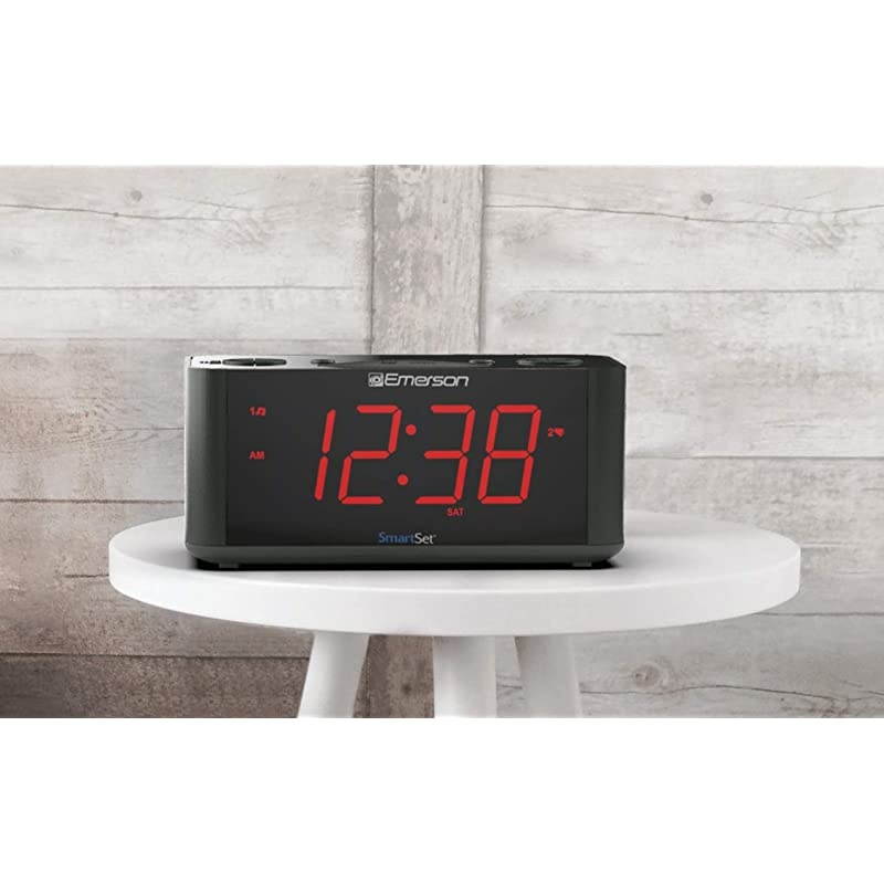 SmartSet Alarm Clock Radio with Bluetooth Speaker, Charging Station/Phone Chargers with USB port for iPhone/iPad/iPod/Android and Tablets, ER100201