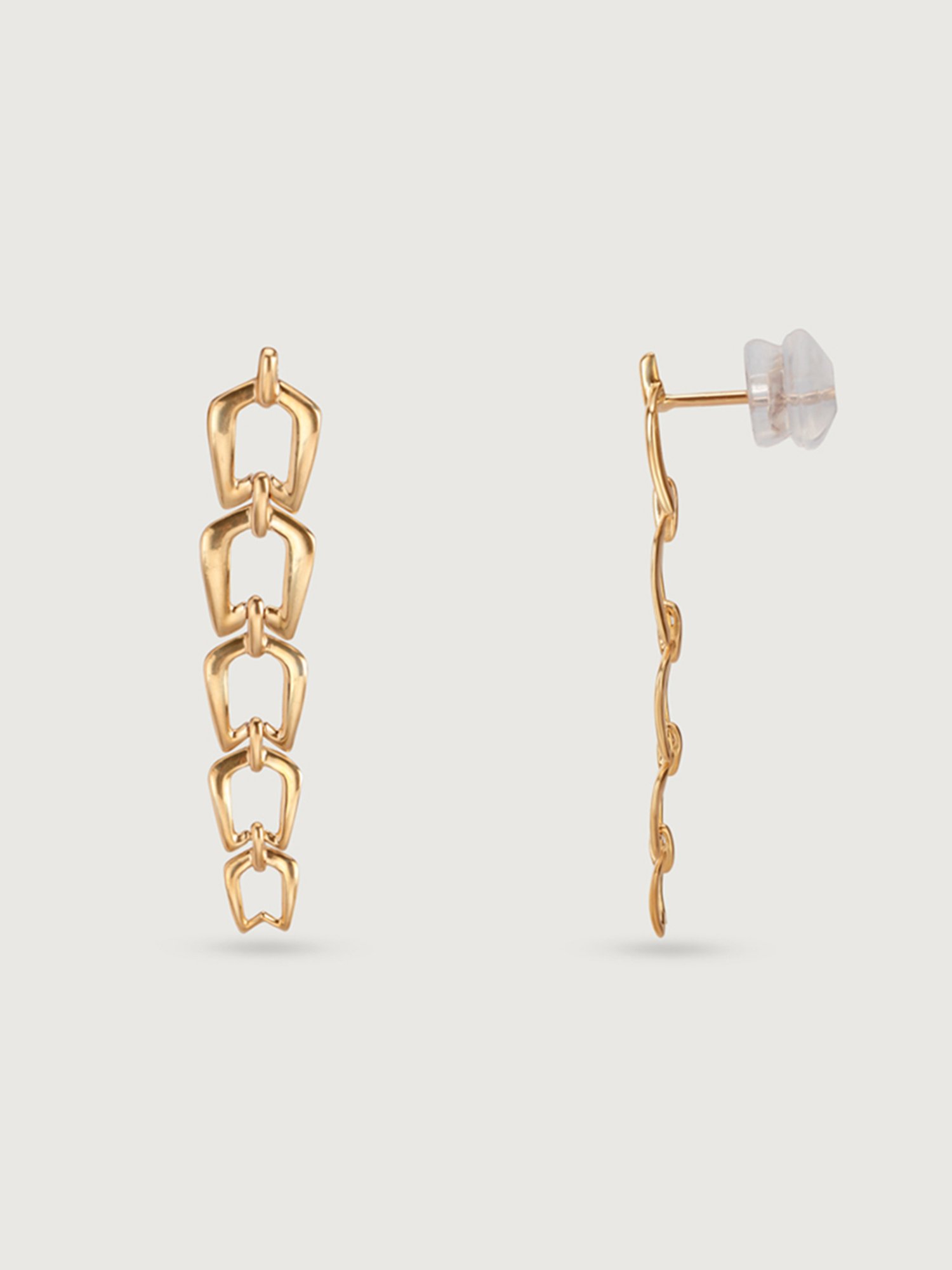 Mia by Tanishq Cubist Couture 14k Yellow Gold Drop Earrings for Women