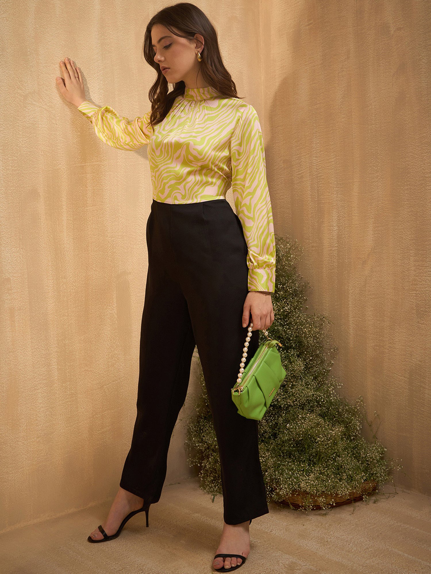 Marie Claire Green Printed Jumpsuit