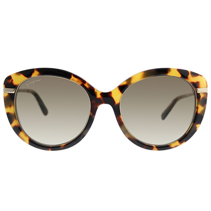 Salvatore Ferragamo SF 724S 215 Womens Cat-Eye Sunglasses Yellow Havana 55mm