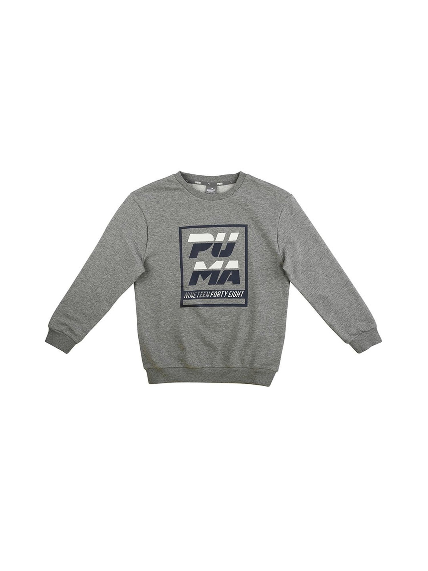 Puma Kids Alpha Grey Printed  Sweatshirt