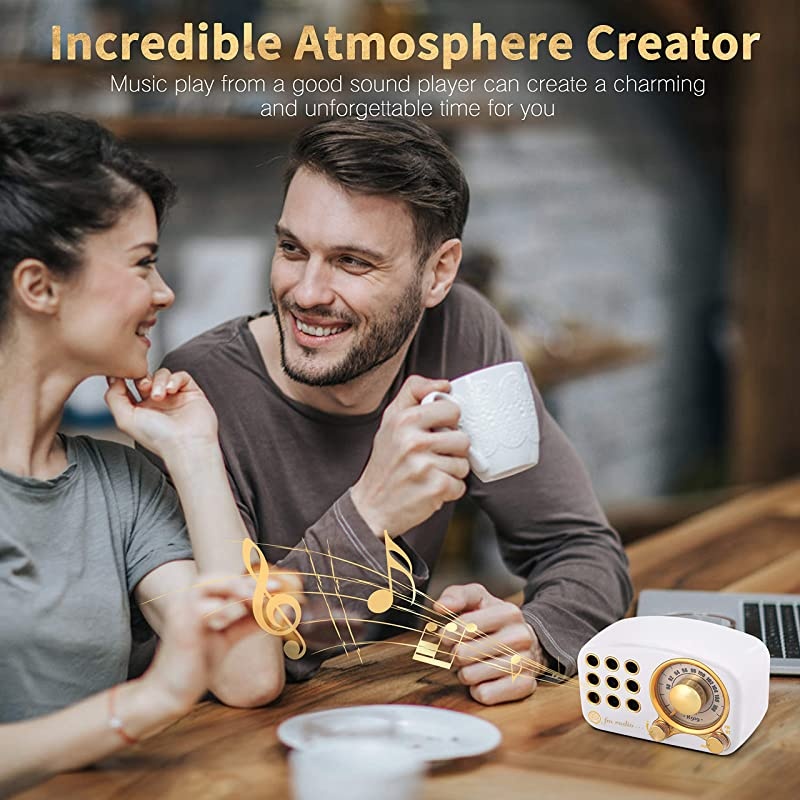 Bluetooth Speaker FM Vintage Radio with Loud Volume Strong Bass Enhancement Bluetooth 42 Wireless Connection TF Card amp MP3 Player