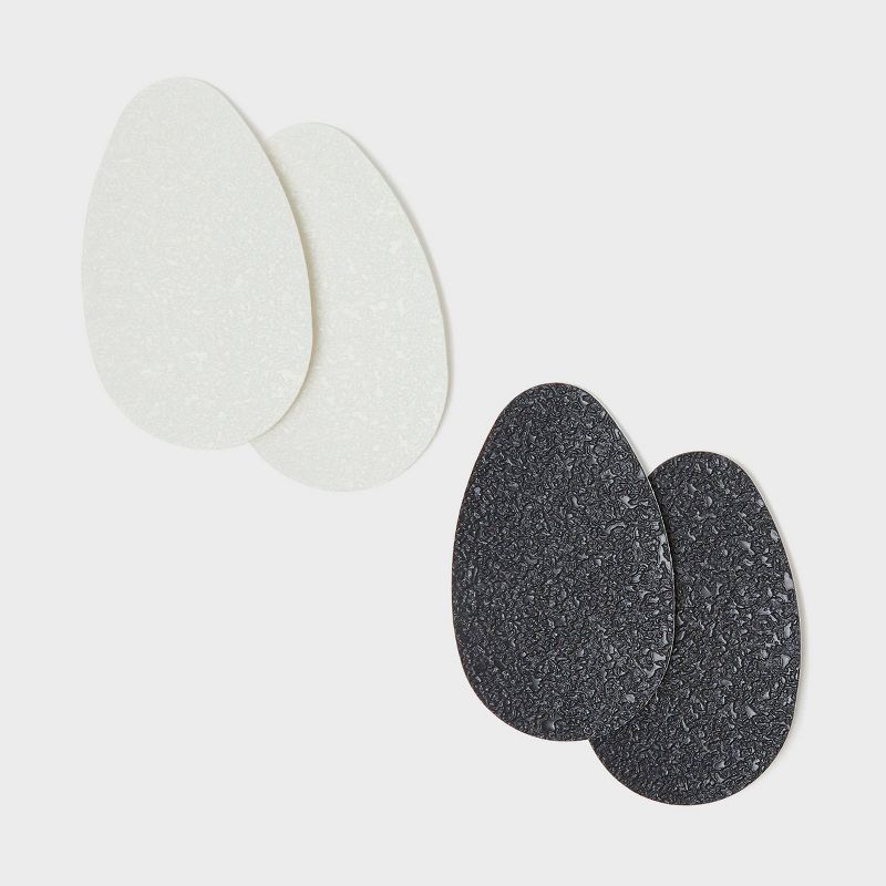 Women's Fab Feet by Foot Petals No-Slip Treads Shoe Pads Black/White - 2 pairs