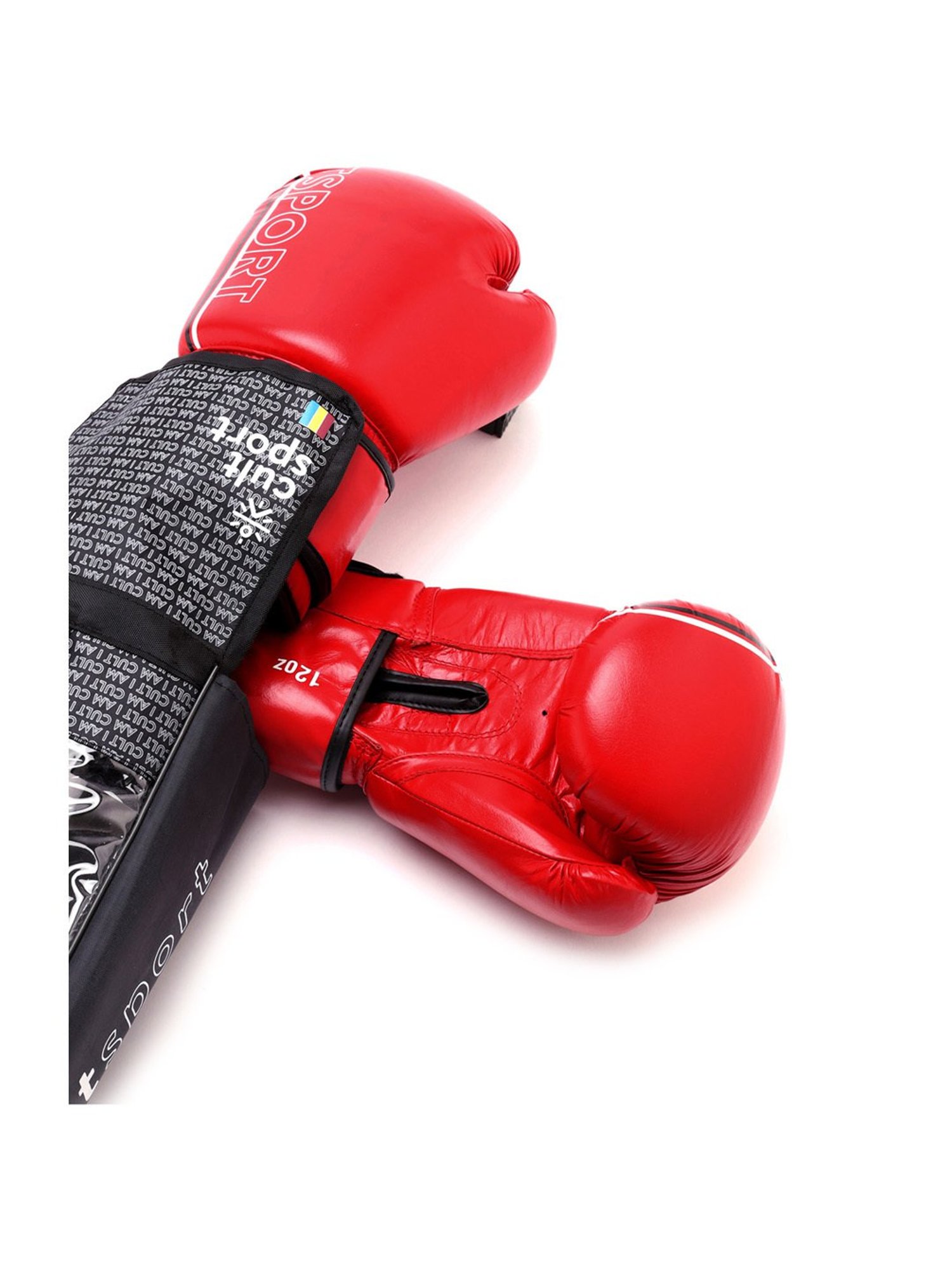 Cultsport Premium Leather Boxing Gloves with Antimicrobial Lining (Red)