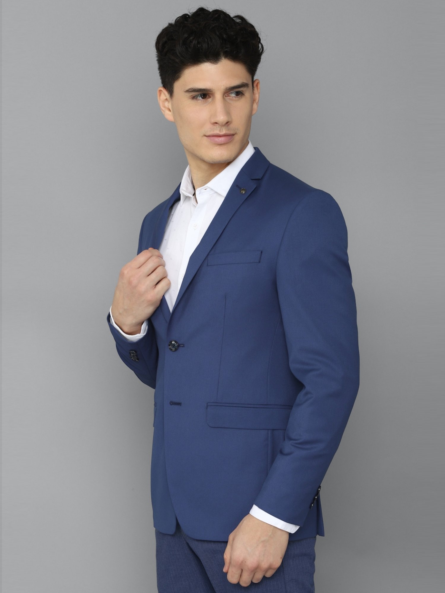 Louis Philippe Light Blue Regular Fit Blazer