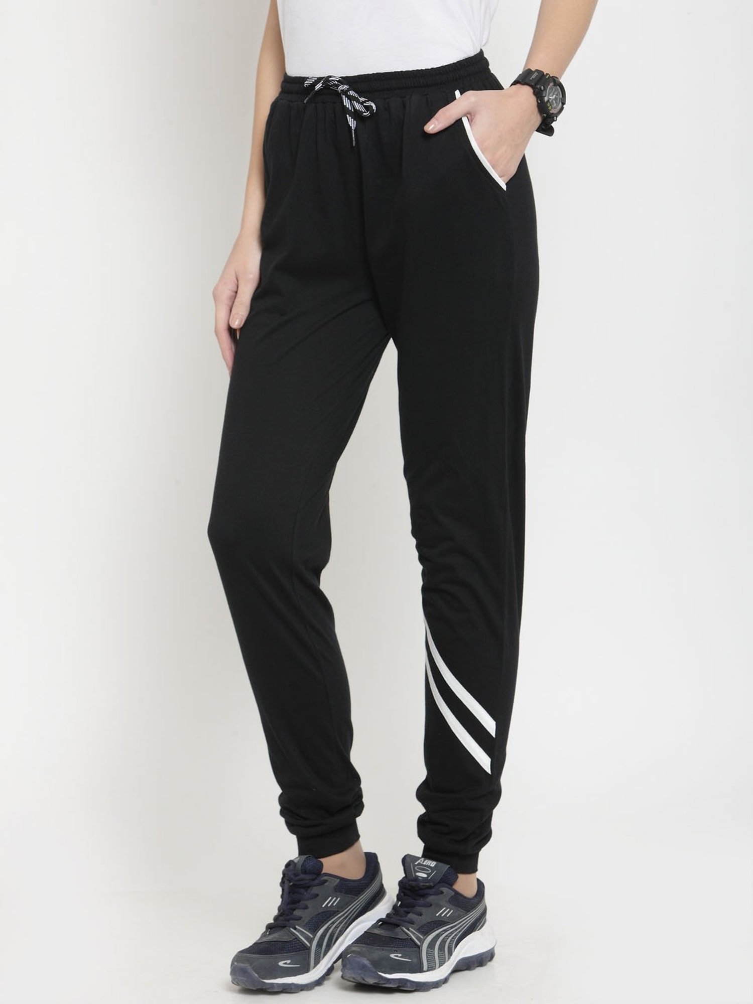 Boston Club Black Cotton Trackpants