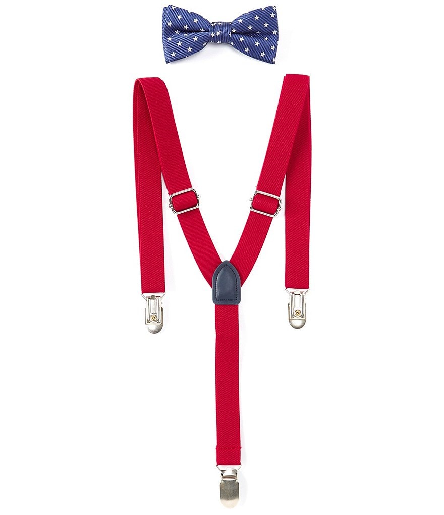 Class Club Boys Americana Star Bow Tie & Suspenders Set