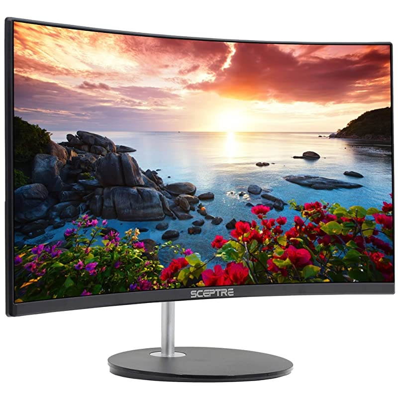 Curved 27" 75Hz LED Monitor HDMI VGA Build-In Speakers, EDGE-LESS Metal Black 2019 (C275W-1920RN)