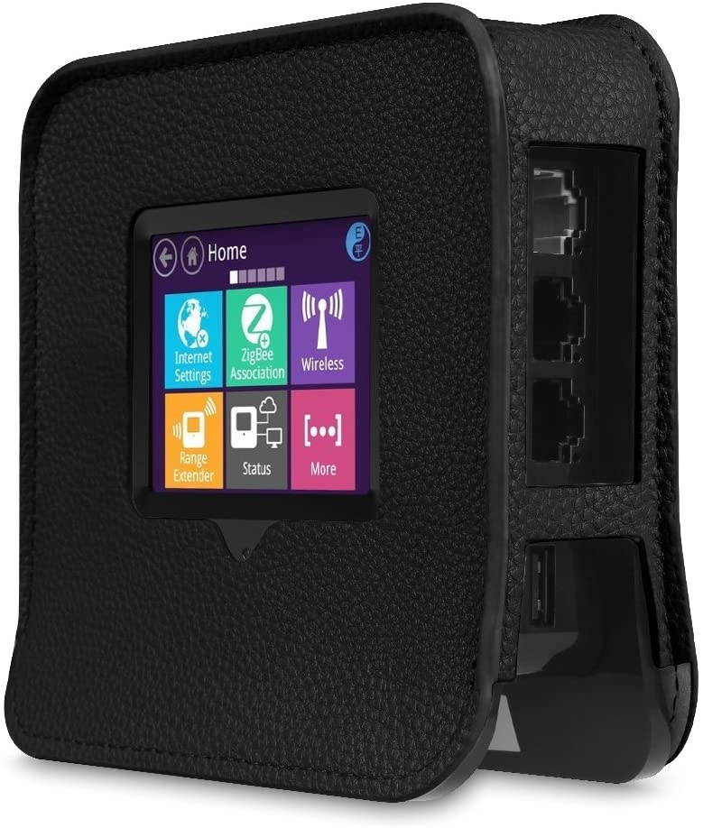 Fintie Case for Securifi Almond 2015 / Securifi Almond - Premium PU Leather Dust Cover with Soft Lining for Securifi Almond Touchscreen Wireless Router/Range Extender Black