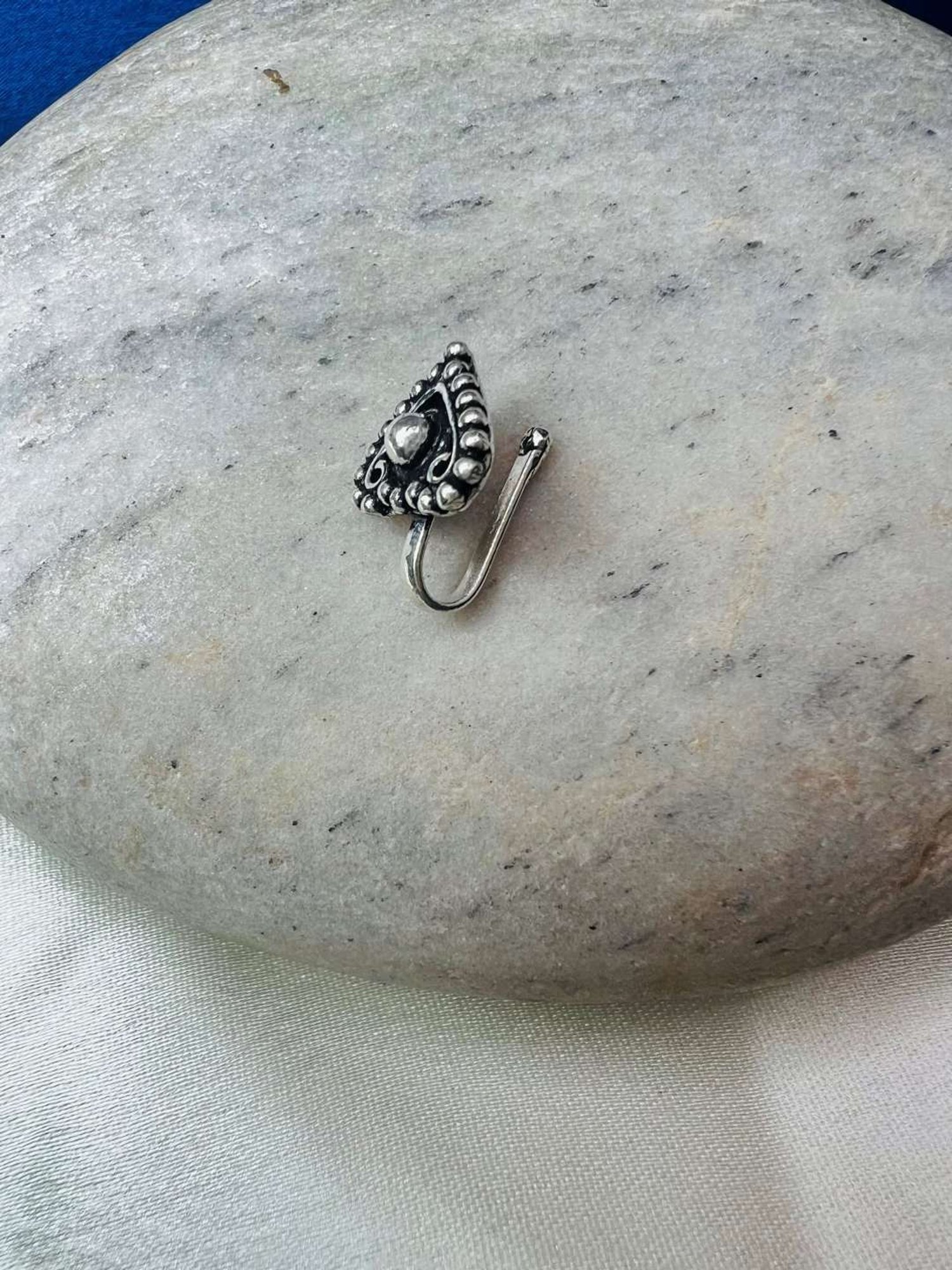 Arte Jewels 92.5 Silver handcrafted Nosepin for Women & Girls