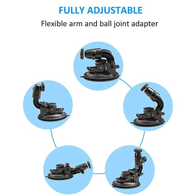 Suction Camera Mount with 14 Thread Metal Clamp