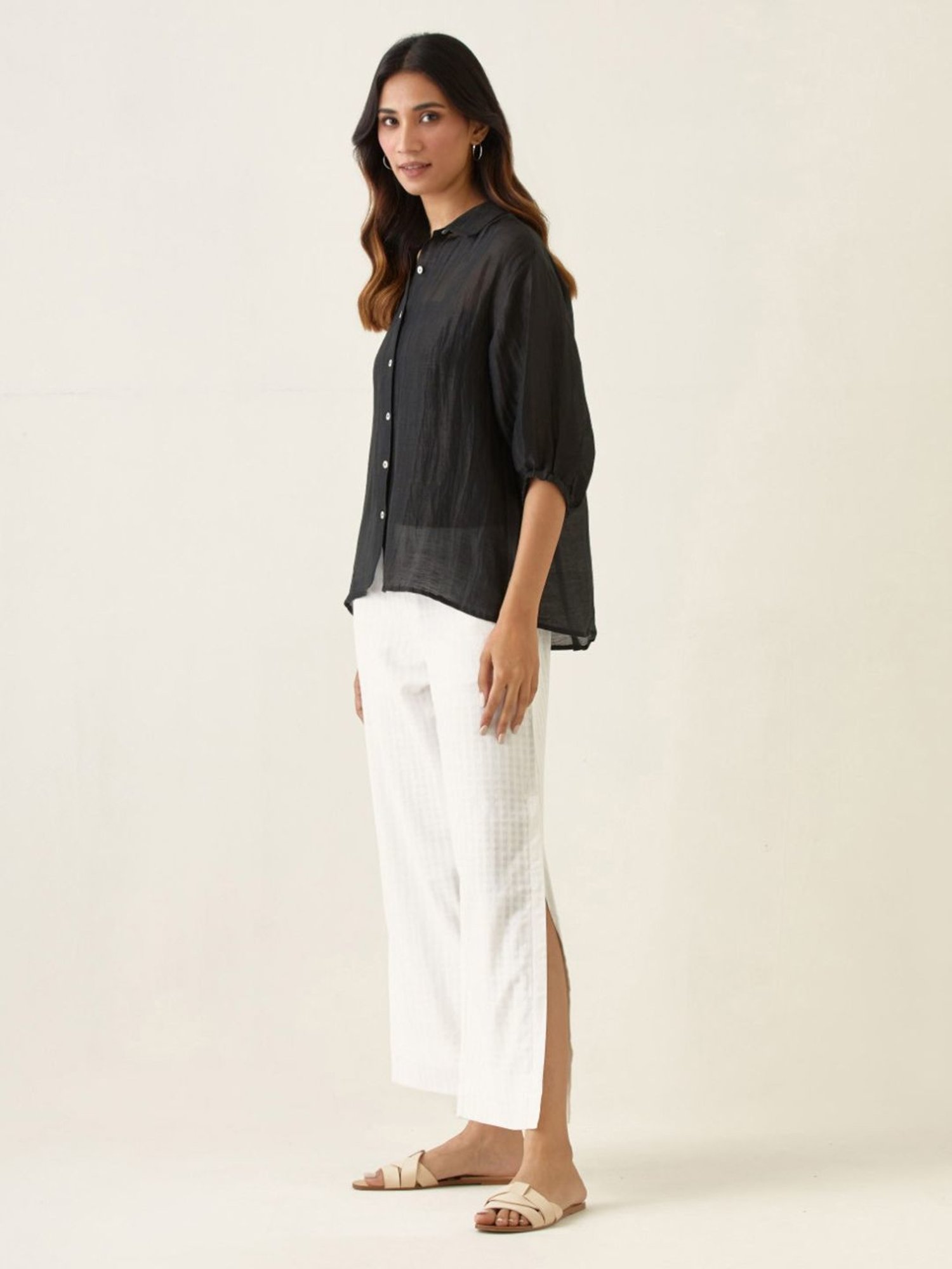 Vinusto White & Black Summer Nostalgia Shirt with Pant