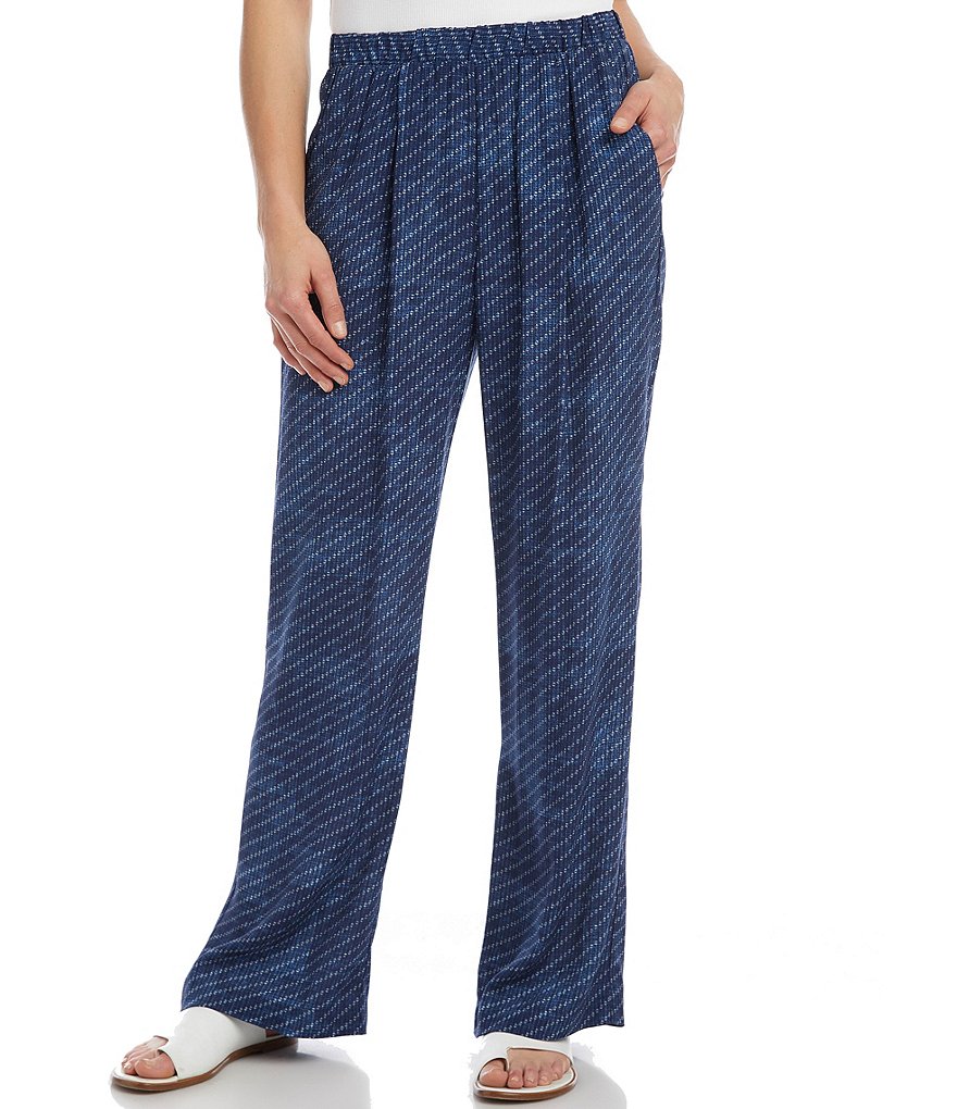 Karen Kane Textured Pinstripe Wide Leg Pants