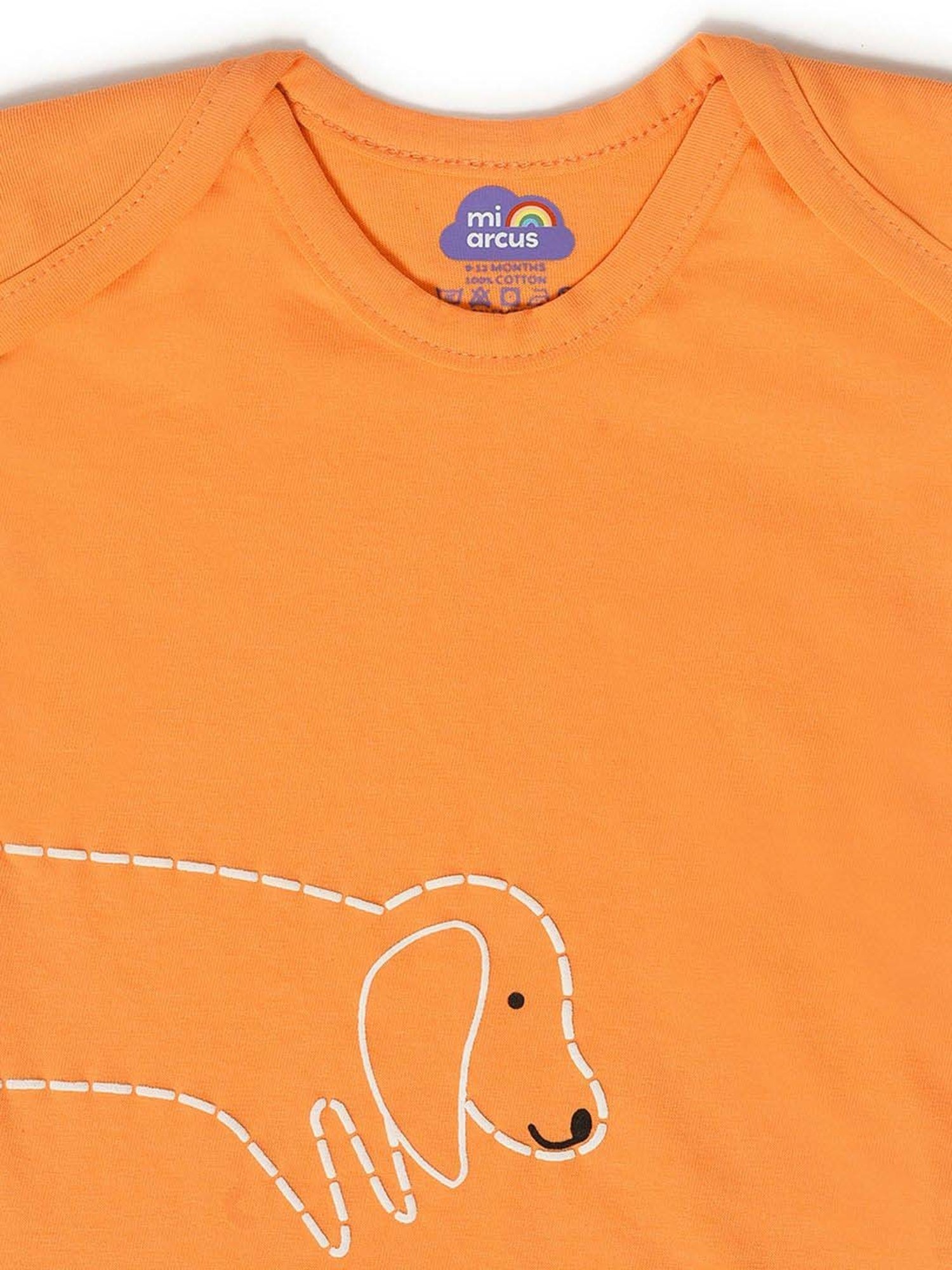 MiArcus Kids Orange & Teal Blue Cotton Printed T-Shirt Set