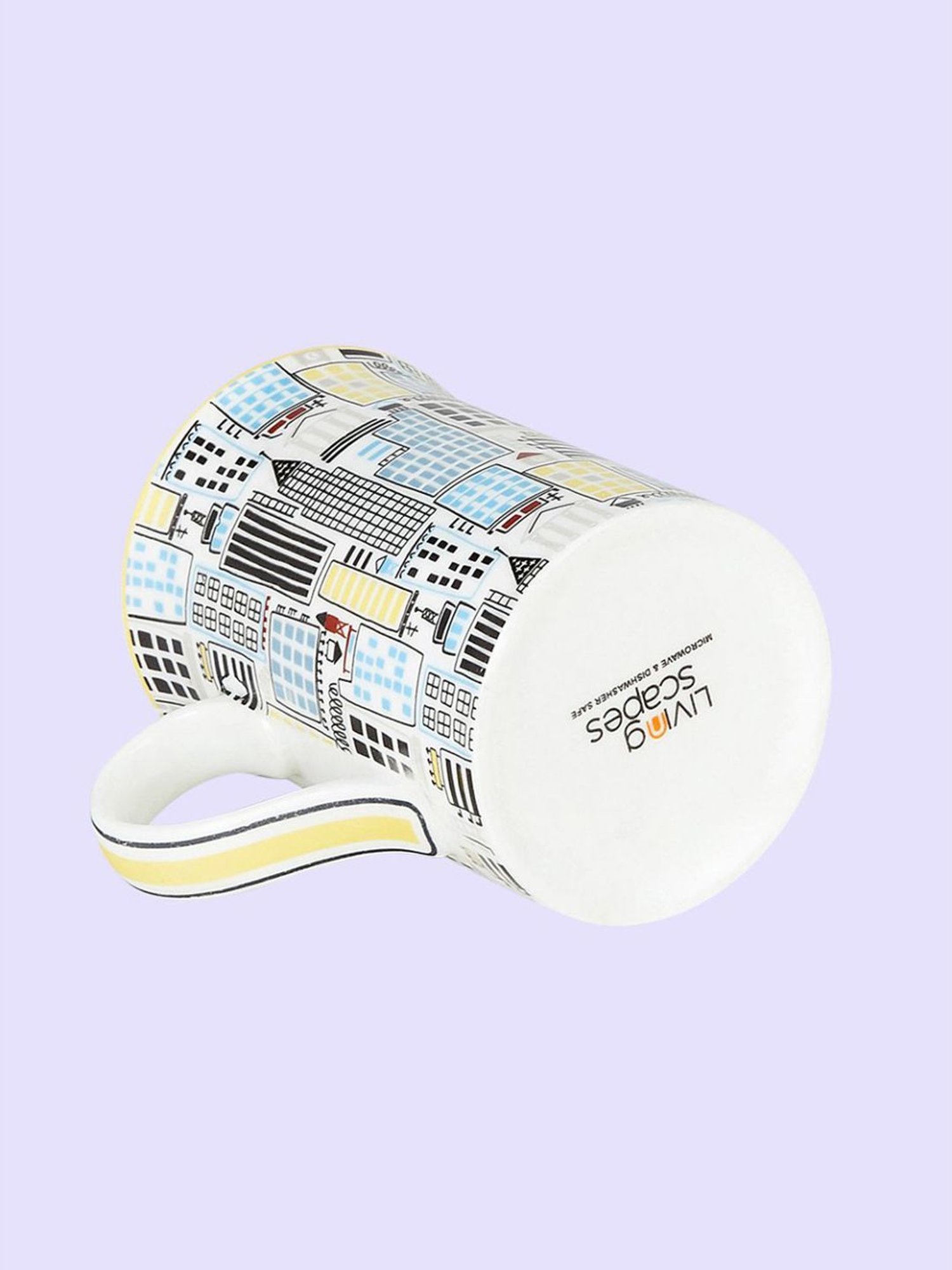 Living Scapes by Pantaloons Multicolor Bone China Tea Coffee Mugs (0.3 L)