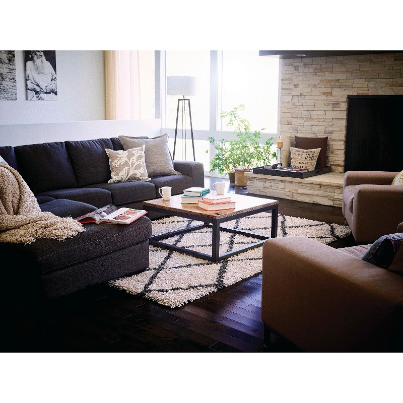 Anji Mountain Silky Shag Diamond Area Rug Gray 9'x12'