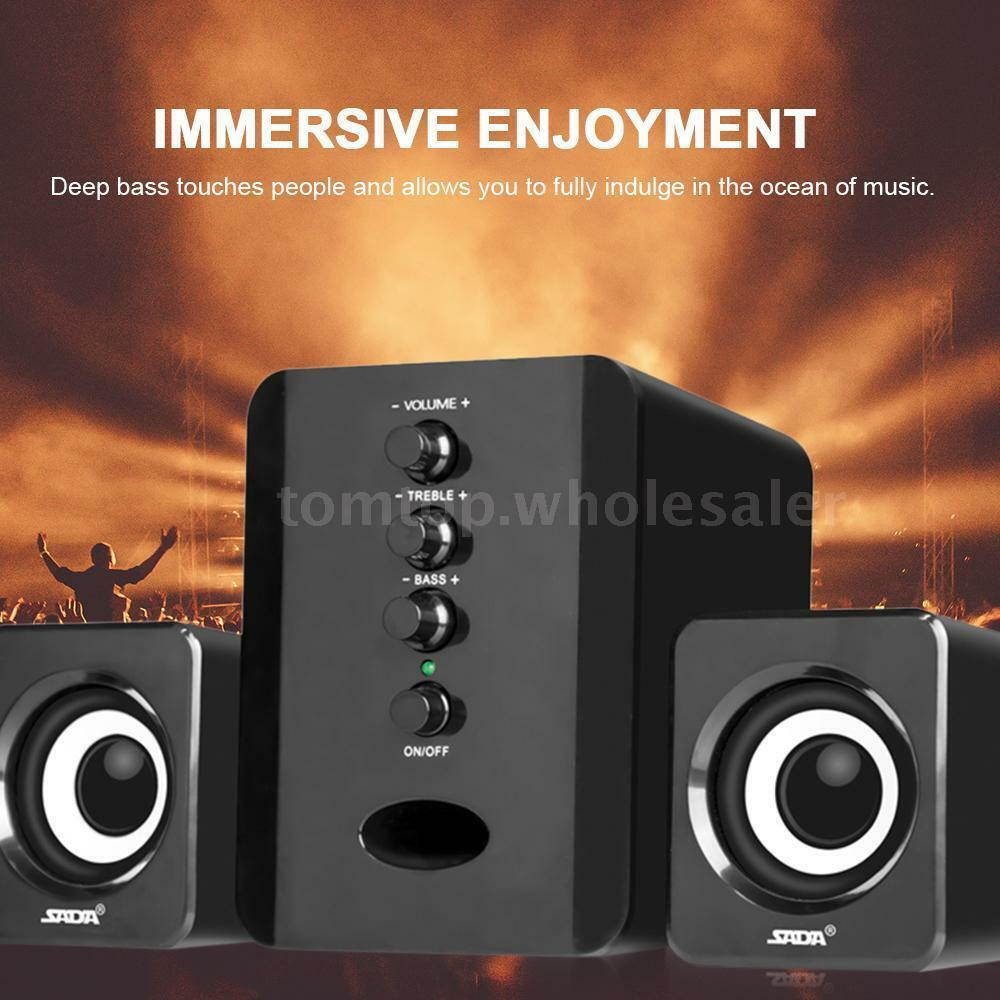 Computer Speakers 2.1 USB Desktop PC Laptop Audio Player System Subwoofer Mini