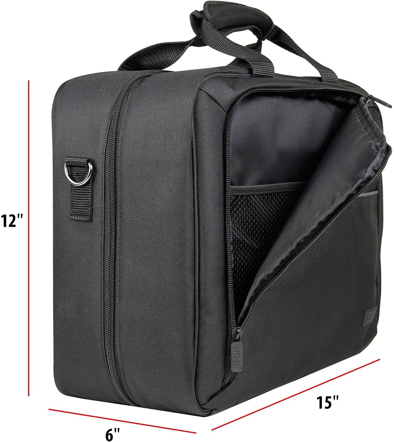 USA GEAR Video Projector Case, Large Carry Case for Projectors - Compatible with DBPOWER, ViewSonic PJD5134, Dr. J HI-04, and More - Scratch-Resistant, Shoulder Strap and Customizable Dividers (Black)