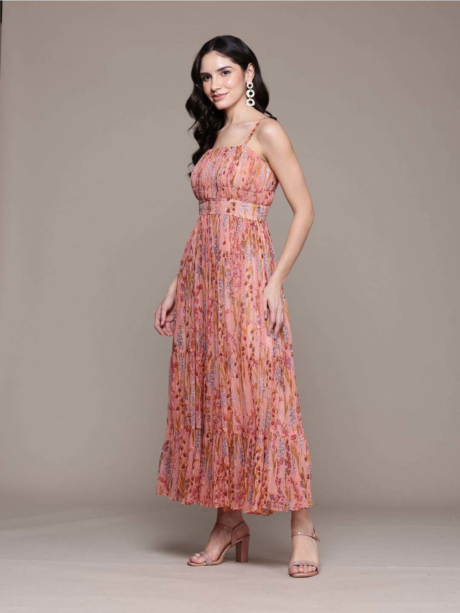 Label Ritu Kumar Pink Printed Maxi Dress