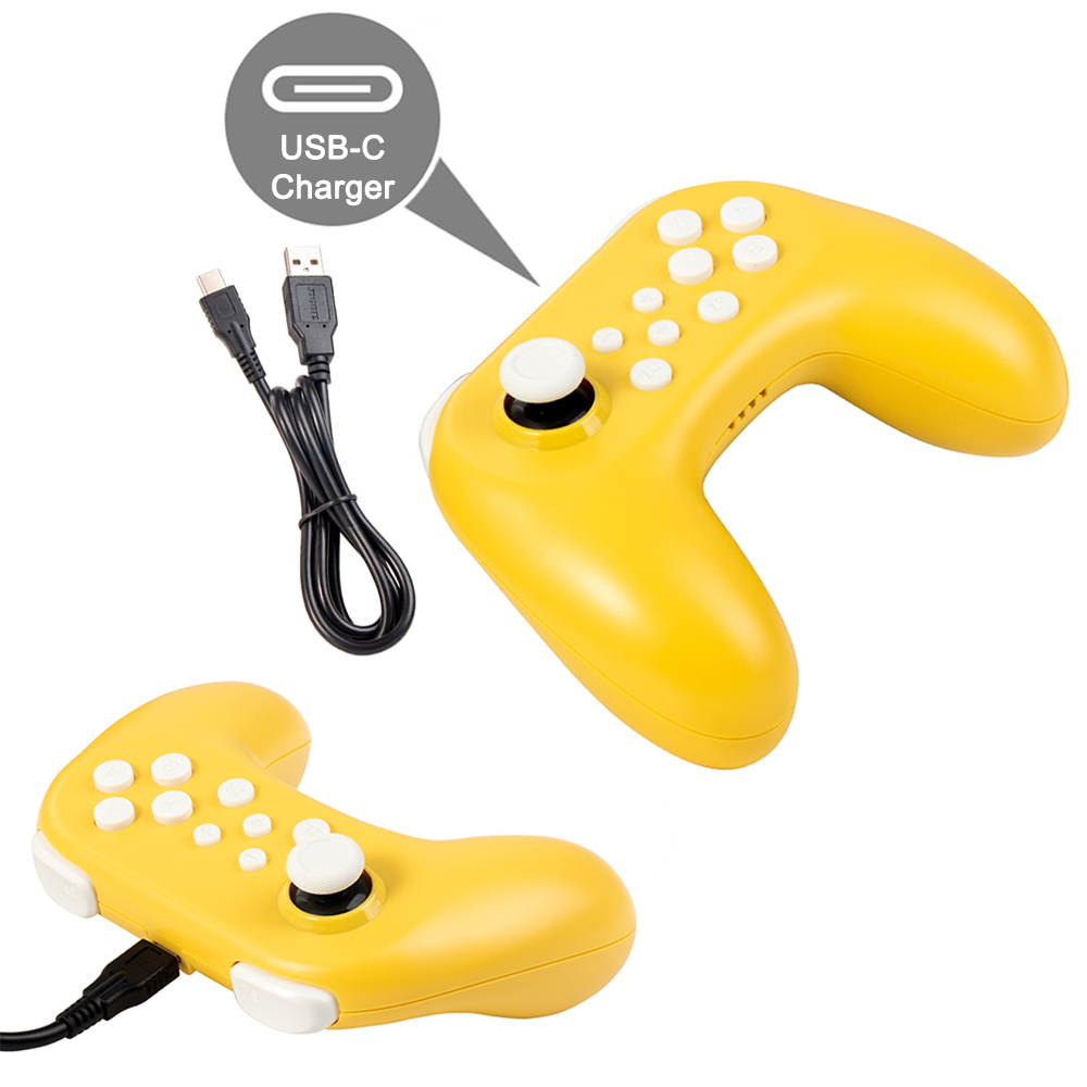 New Nintendo Switch & Switch Lite 3D Joystick Wireless Controller Ergonomic Soft Touch, Yellow