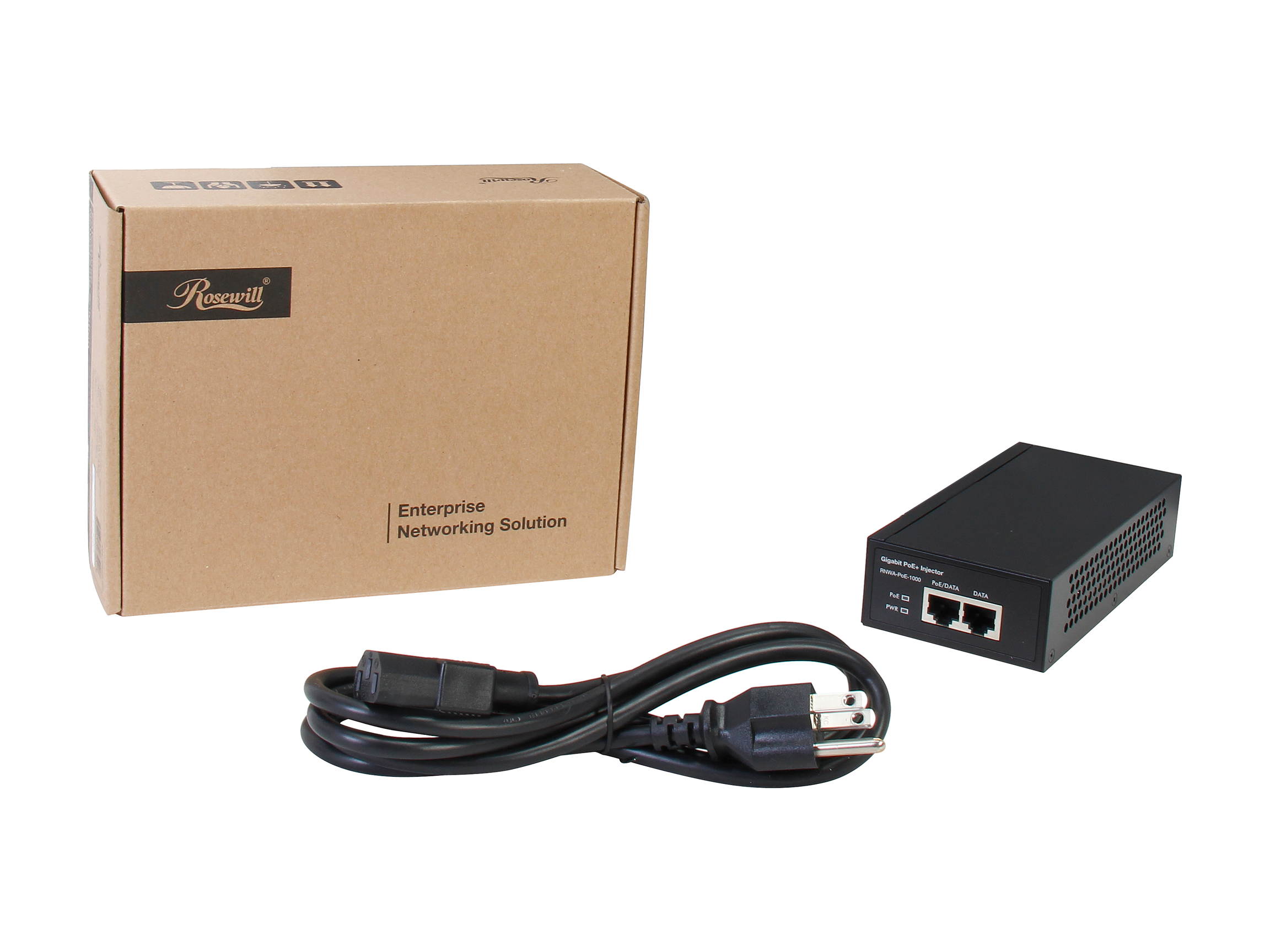 Rosewill RNWA-PoE-1000 Gigabit Metal PoE+ Injector - 802.3af & 802.3at Compliance, 30W, for IP Cameras, Wireless AP, VoIP Phone and More