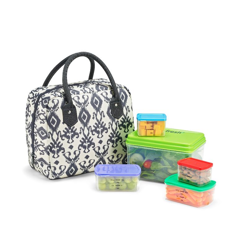 Fit & Fresh Bloomington Lunch Tote - Charcoal Ikat
