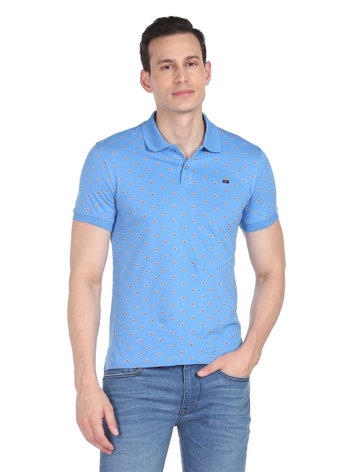 AD by Arvind Royal Blue Polo T-Shirt