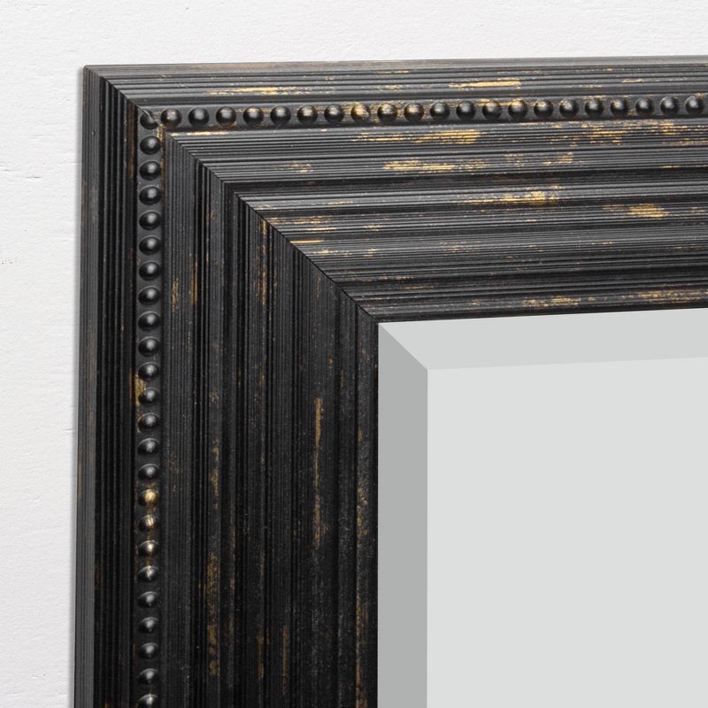 29.5" x 41.5" Beaded Wash Frame Mirror Black - Head West