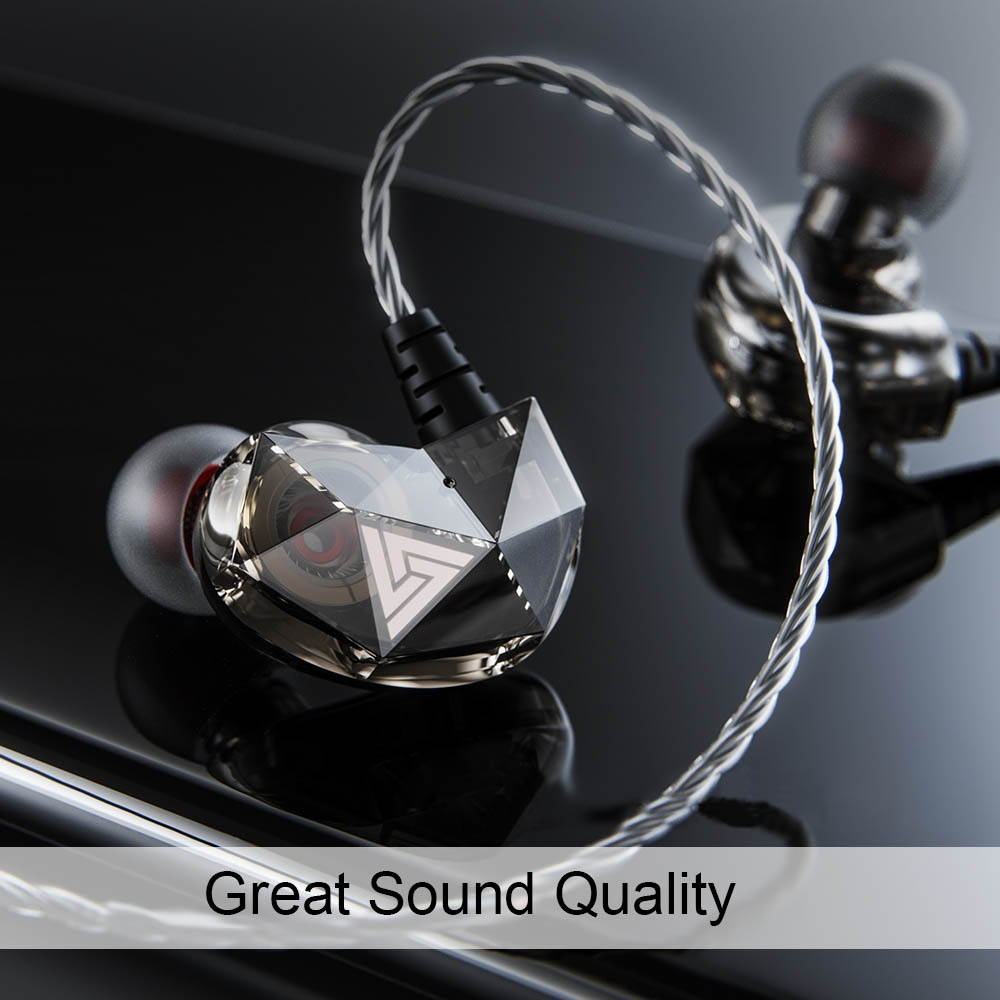 QKZ AK2 3.5mm Wired Headphones In-ear Earbuds Music Earphone Sports Headsets with Microphone