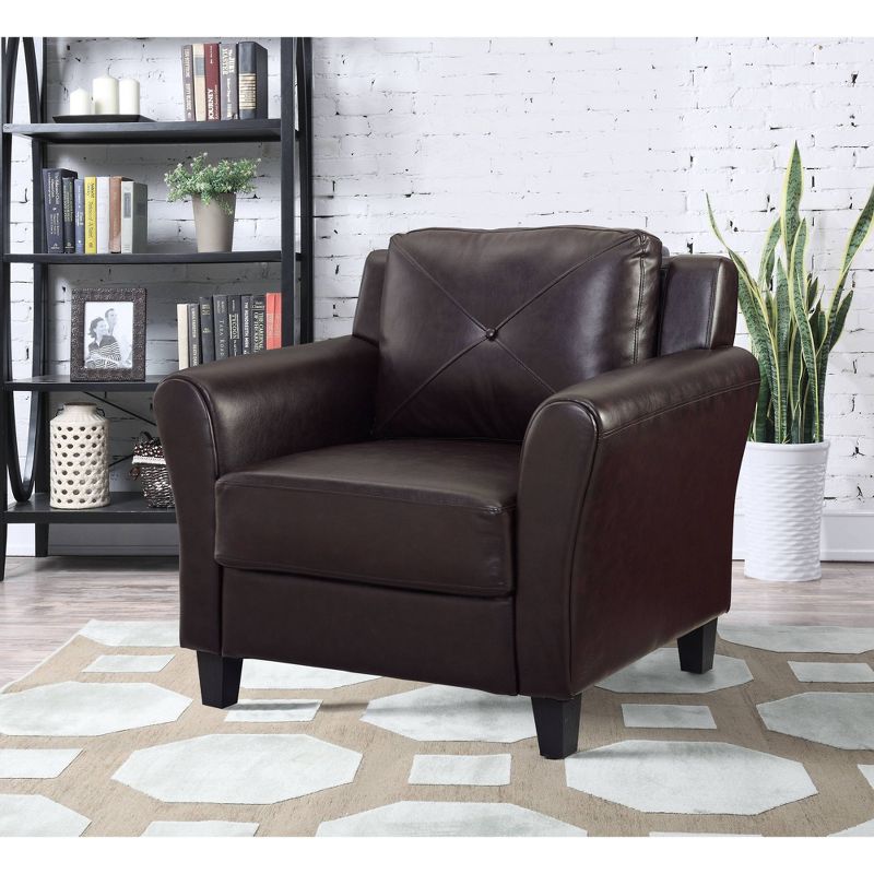 Helena Faux Leather Chair Java Brown - Lifestyle Solutions