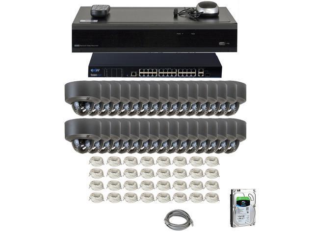 GW Security 32CH H.265 4K NVR 5-Megapixel (2592 x 1520) 4X Optical Zoom Network Plug & Play Video Security System, 32pcs 5MP 1920p 2.8-12mm Motorized Zoom POE Weatherproof Dome IP Cameras