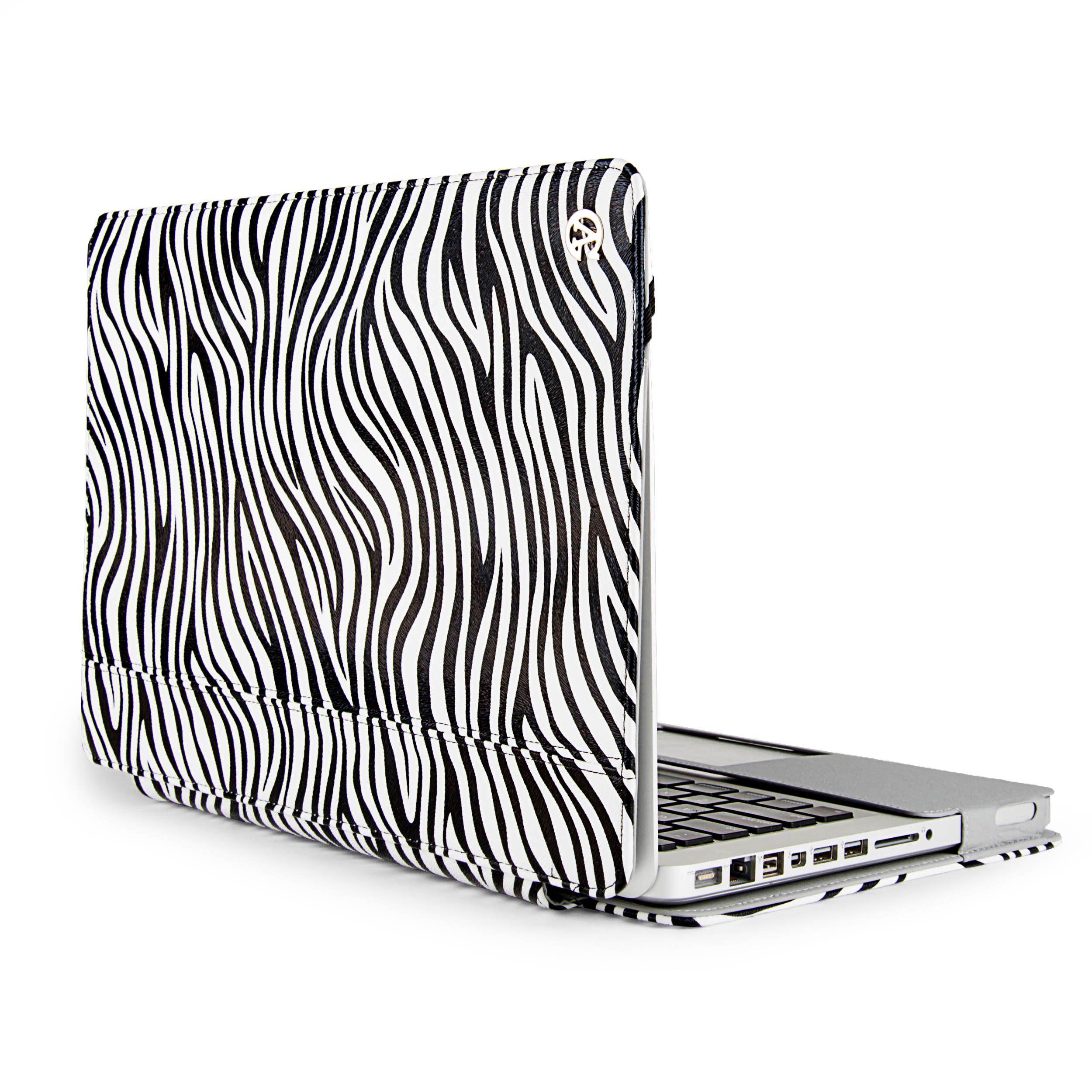 Black/White Zebra VanGoddy Mary Portfolio Case for 13in MacBook Pro