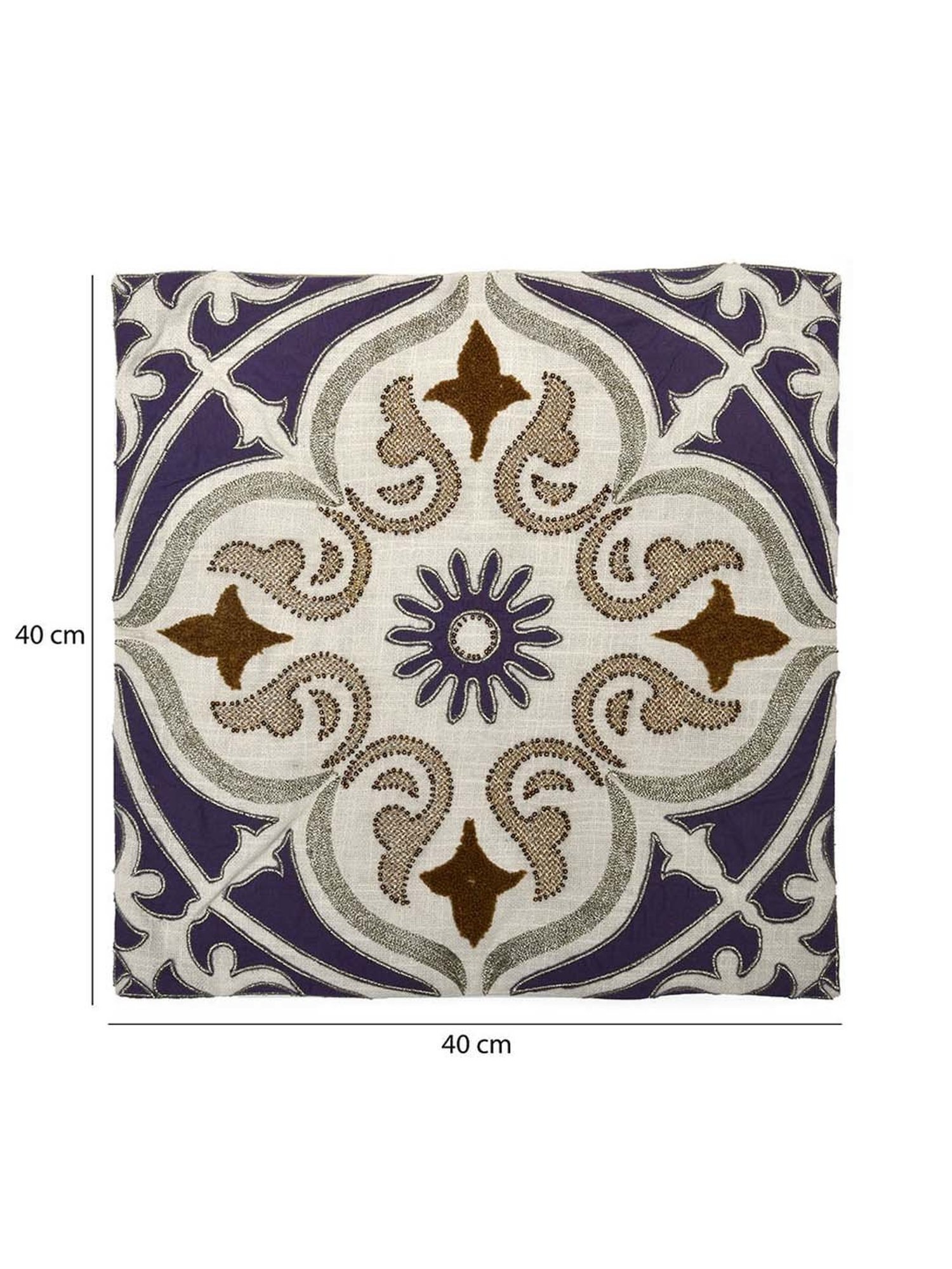 @home Nilkamal Lavender Cotton Cushion Cover