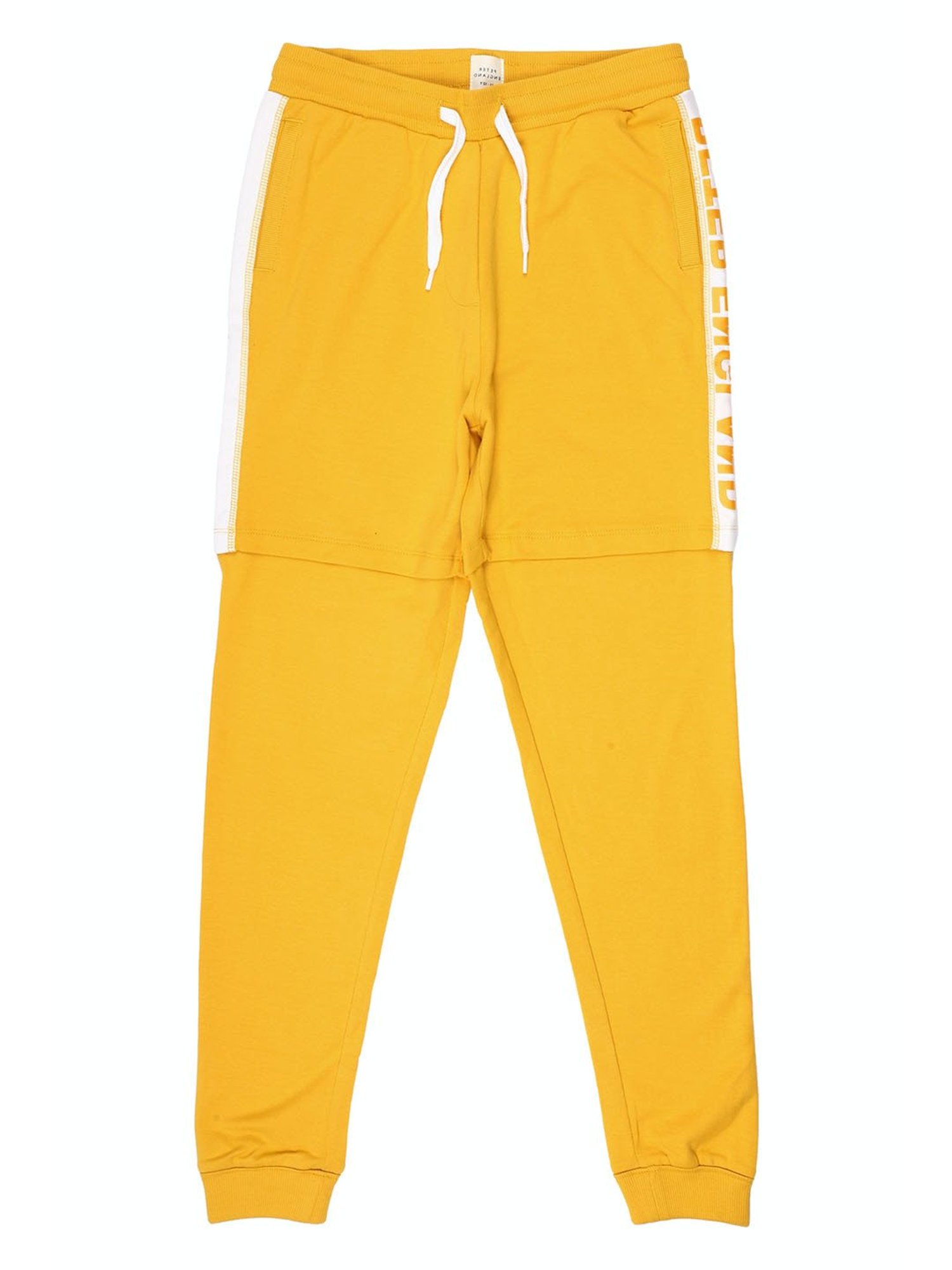 Peter England Boys Yellow Solid Joggers