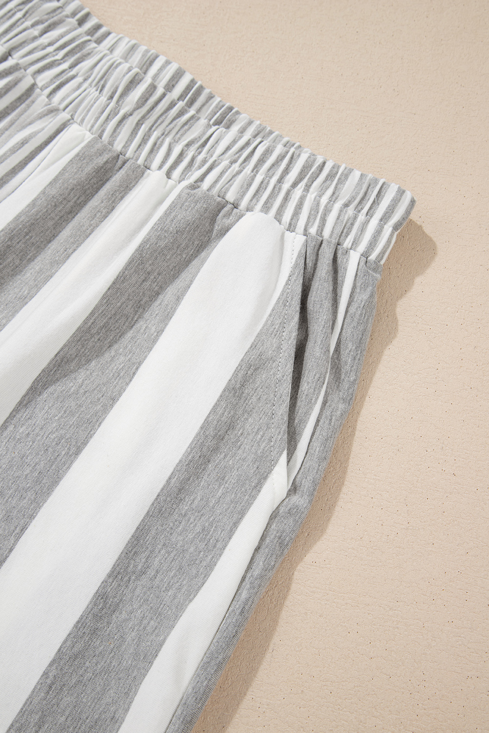 Skobeloff Textured Ruffle Split Top and Drawstring Shorts Set