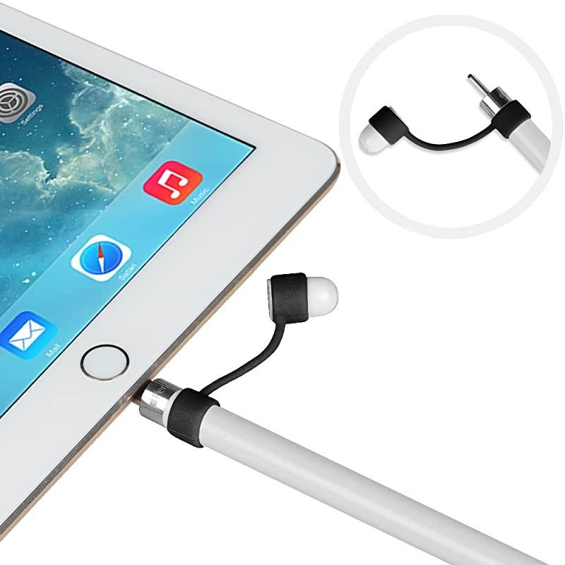 3 Pieces Bundle Compatible with Apple Pencil Cap Holder, Nib Cover, Adapter Tether for Apple Pencil 1st Generation, iPad 10.2, iPad 9.7, iPad Air 3rd Gen/iPad Pro 10.5 Pencil, Black