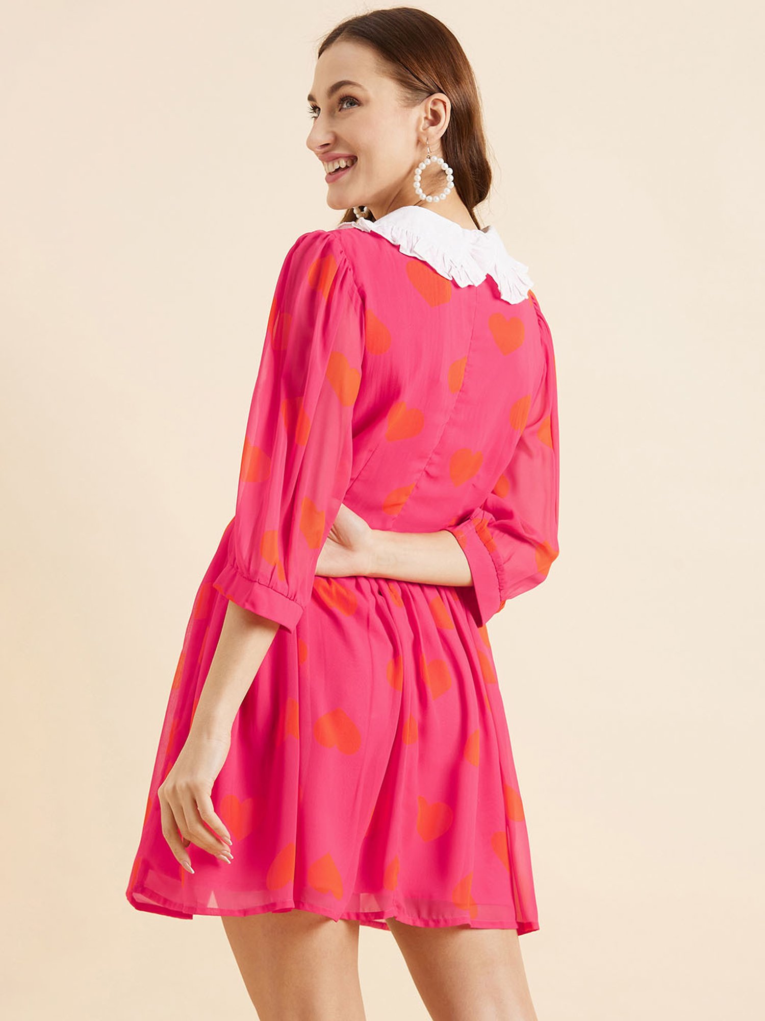 PANIT Pink Printed Ethnic Dress