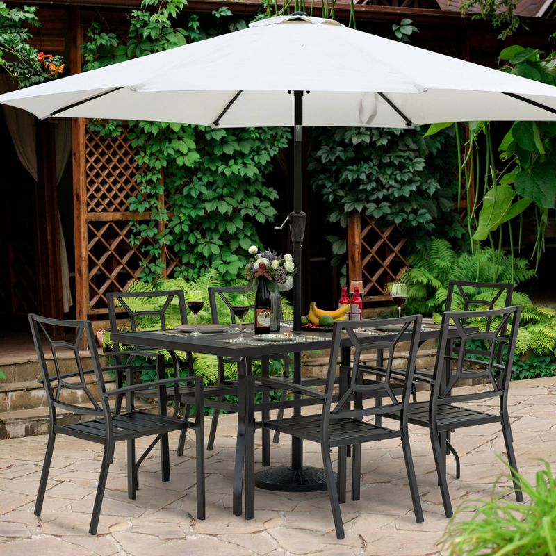 7pc Dining Set - Black - NUU GARDEN