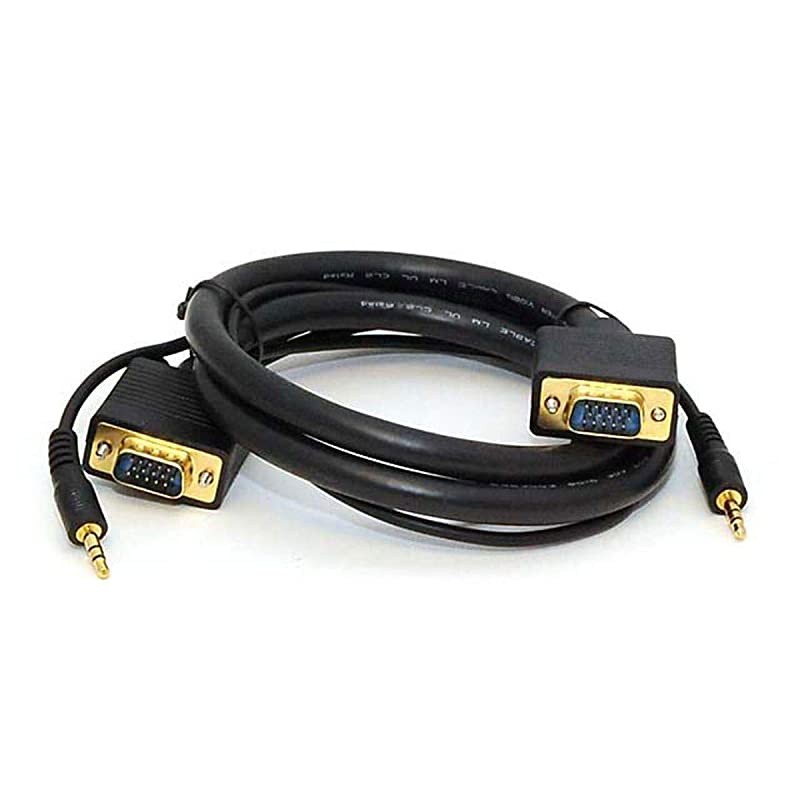 3ft Super VGA HD15 MM Cable wStereo Audio and Triple Shielding Gold Plated