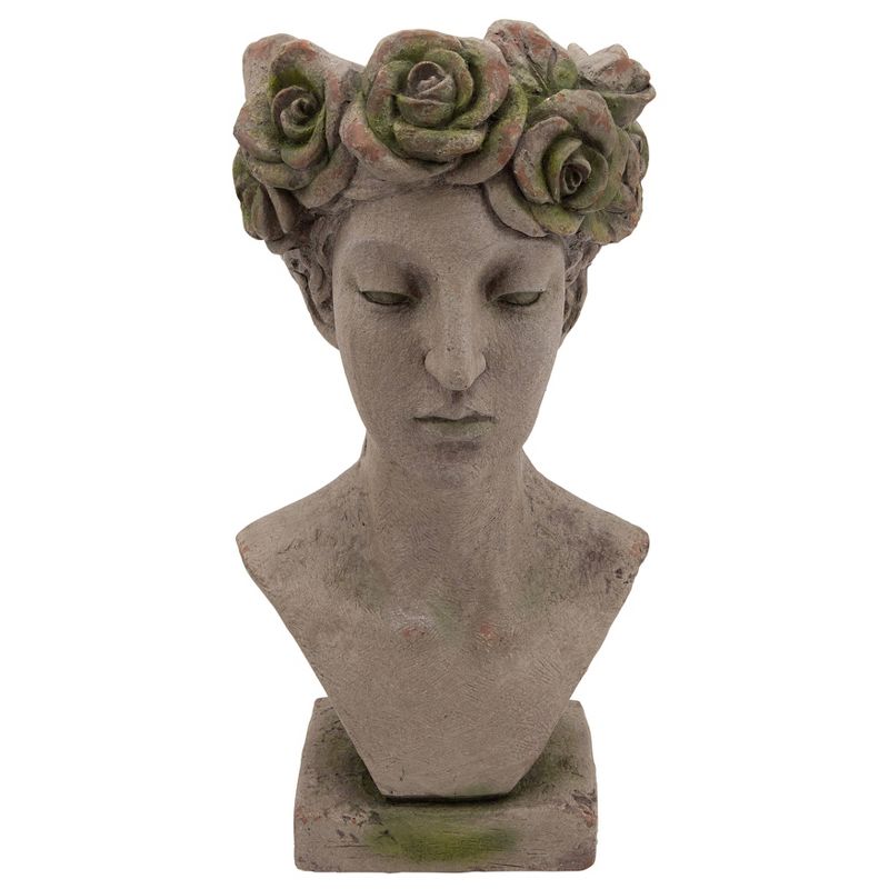 22" Resin Lady Glaring Figurine Gray - Sagebrook Home