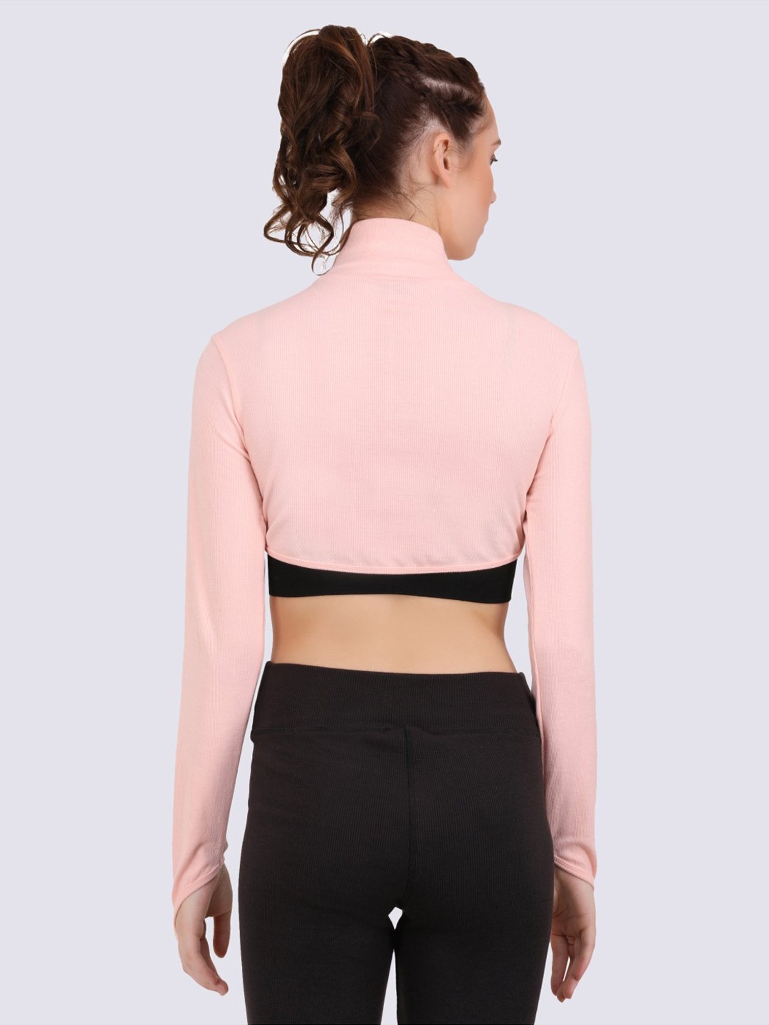 EVERDION Peach Cotton Sports Crop Top