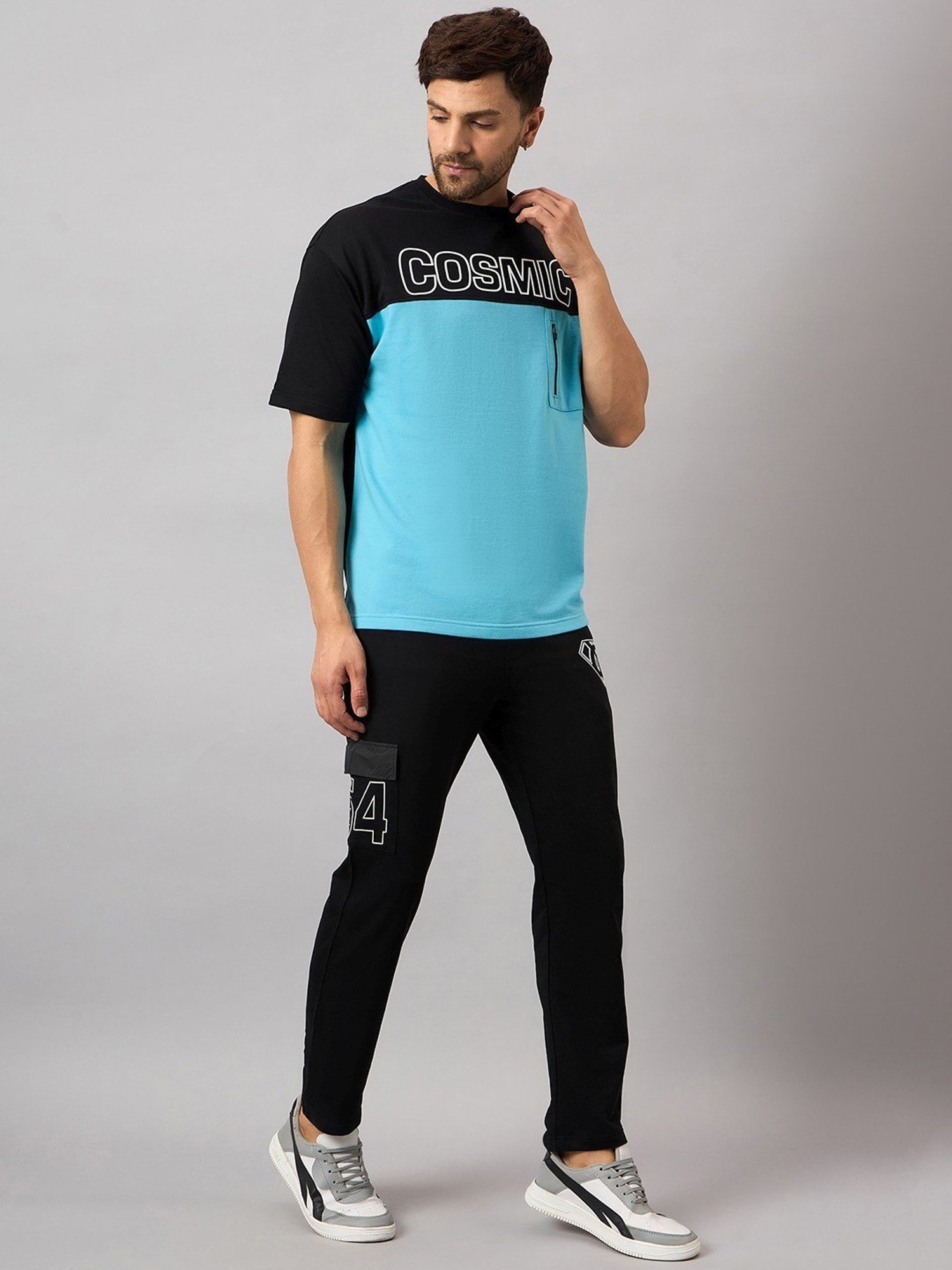 Club York Black Regular Fit Printed Co-Ord Sets