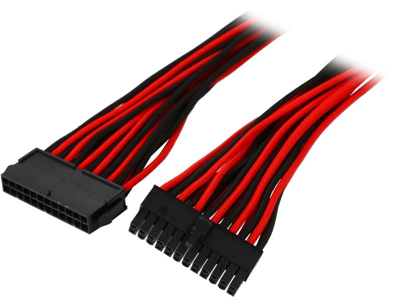 Phanteks PH-CB24P_BW 1.64 ft. (0.50 m) 24 Pin M/B Extension Cable 500mm Length