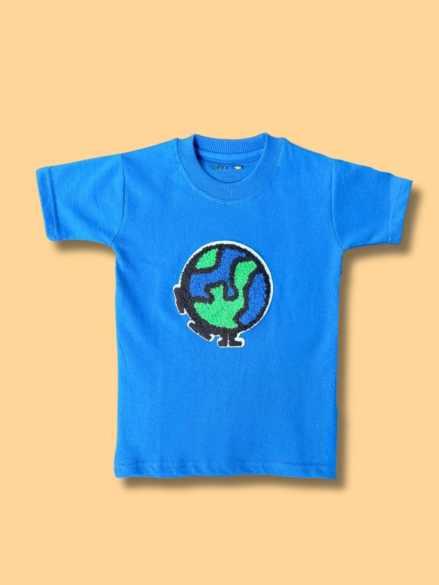 Tippy Top Kids Blue Self Design T-Shirt