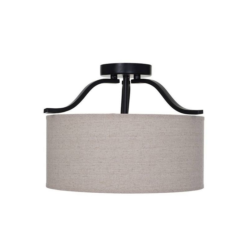 11.5" Three Light Semi-Flush Ceiling Light Bronze - Cresswell Lighting