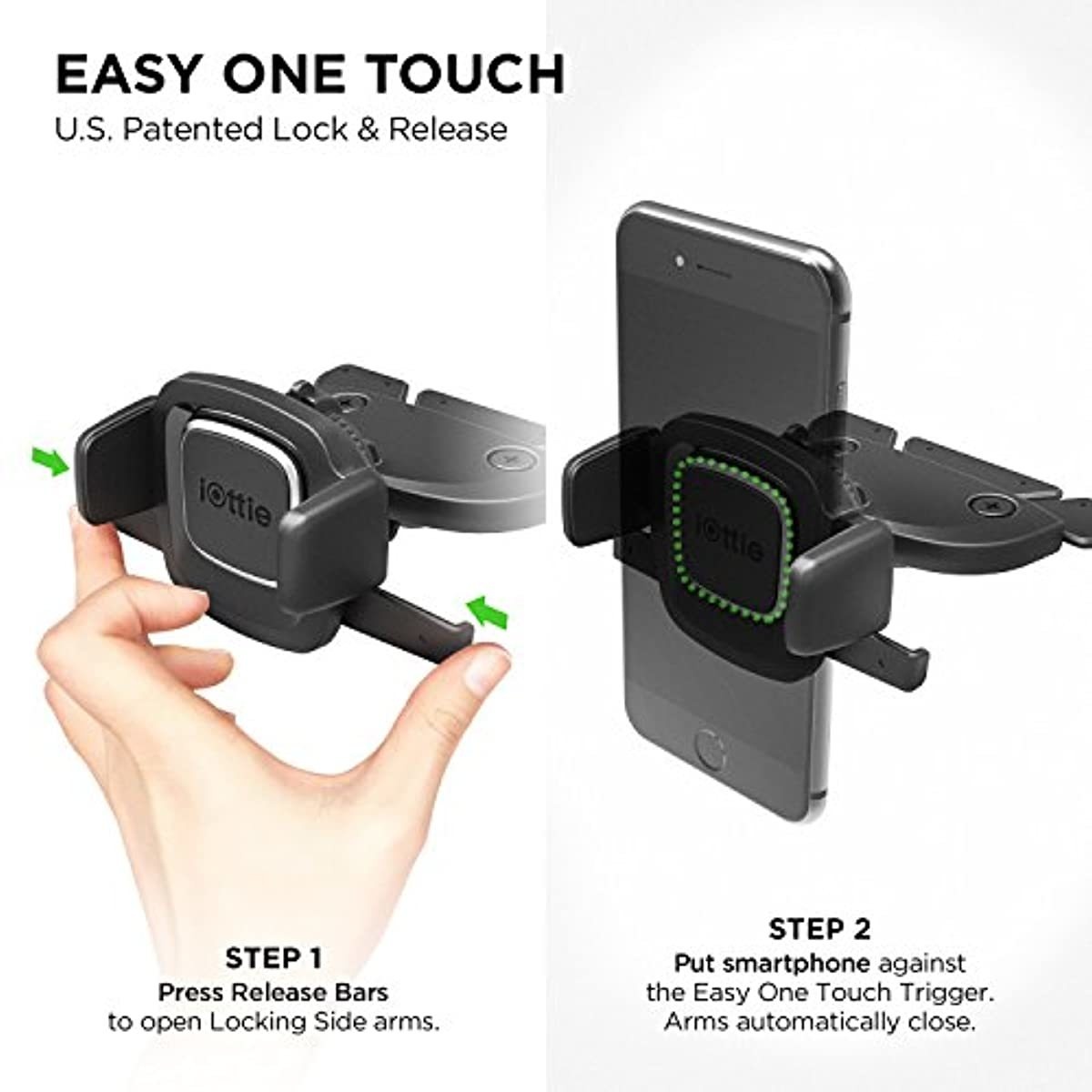 iOttie Easy One Touch 4 CD Slot Car Mount Phone Holder, For IPhone, Samsung, Moto, Huawei, Nokia, LG, Smartphones