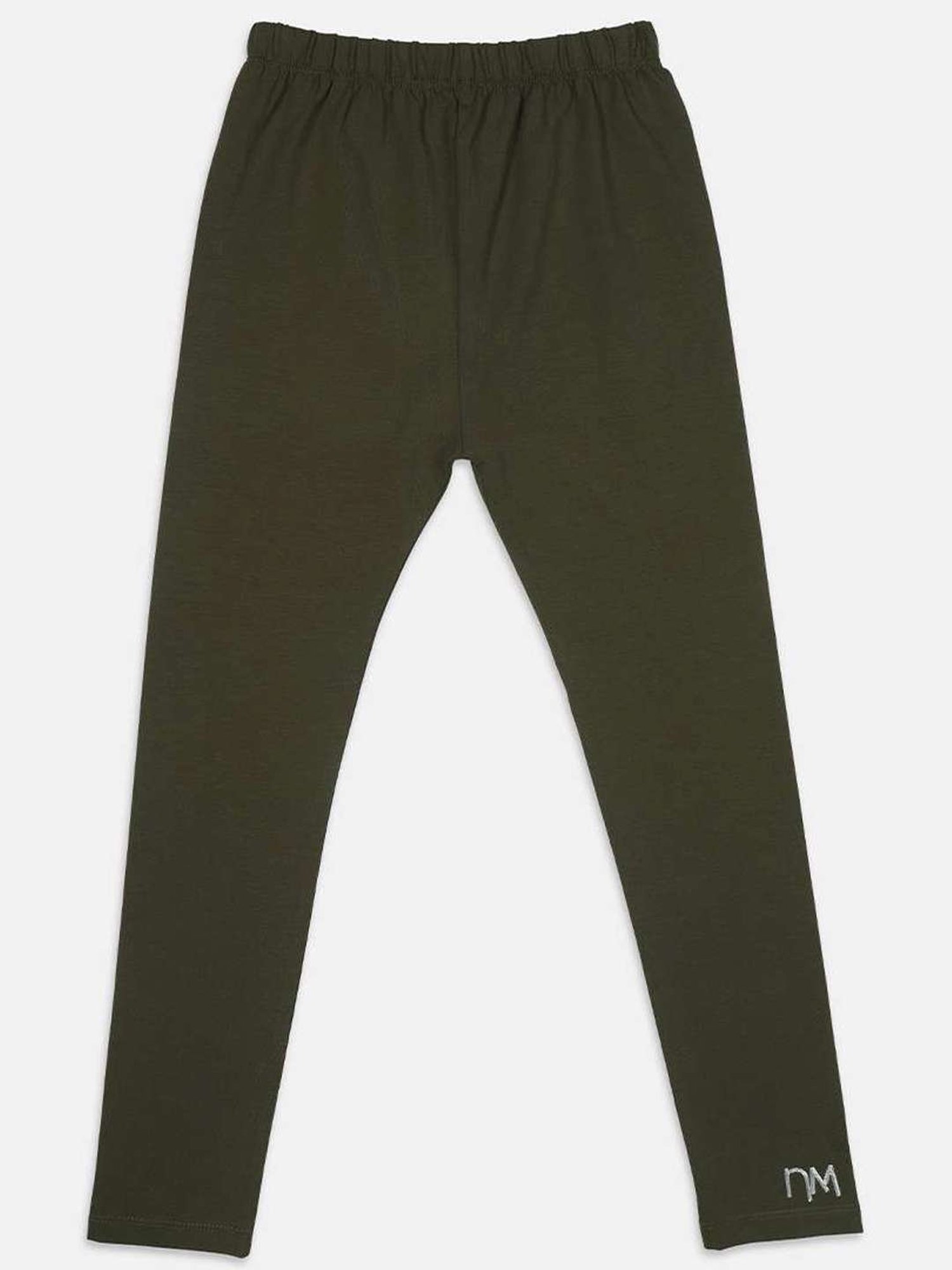 NINS MODA Kids Olive Green Regular Fit Leggings