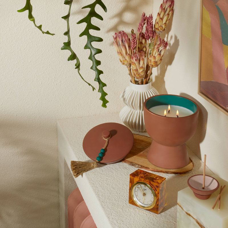 75ct Incense Sticks with Terracotta Plate Holder Pink Wooded Rose - Opalhouse™ designed with Jungalow™