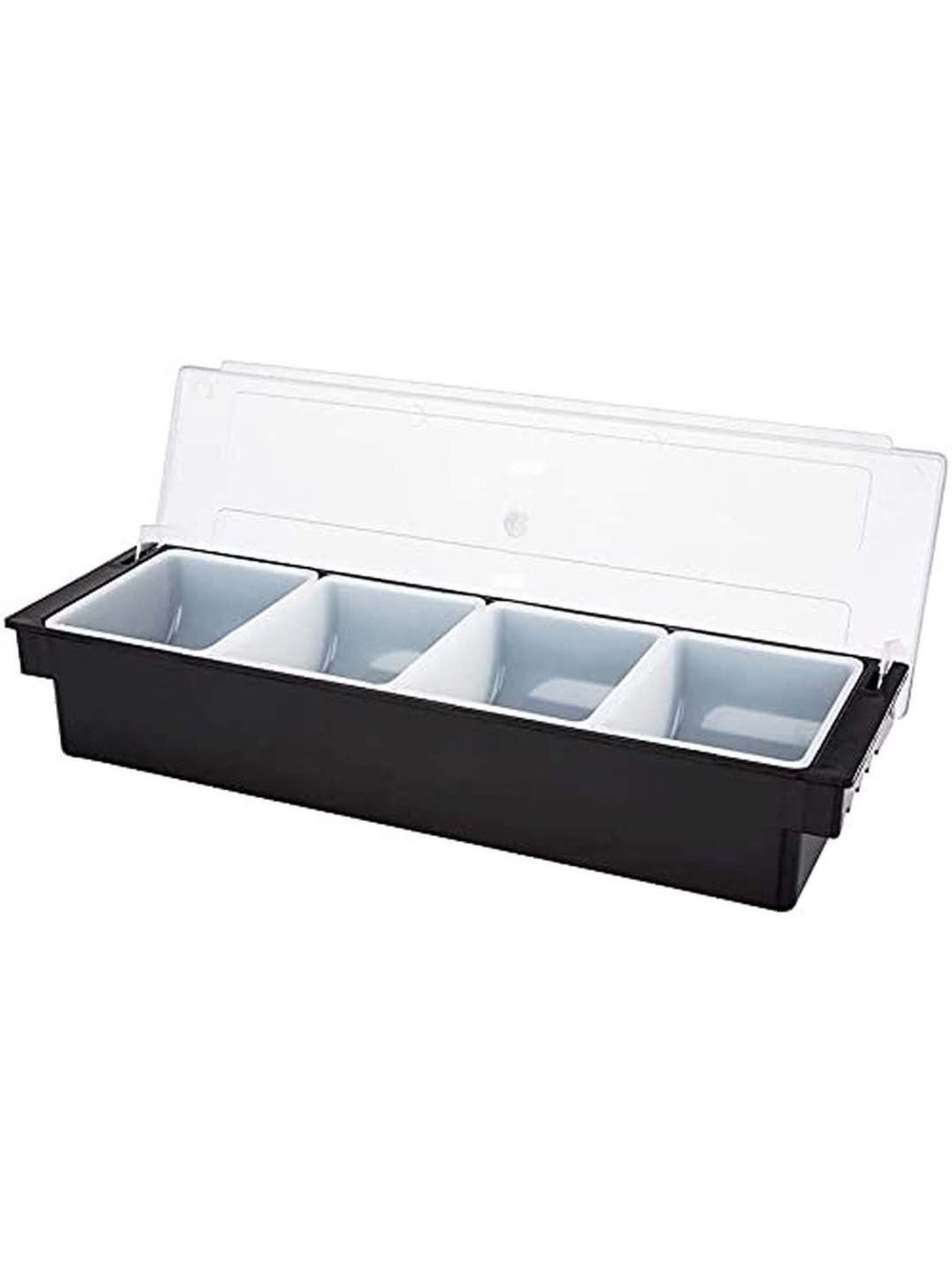 FnS Silver Stainless Steel Condiment Set With Lid And 4 Removable Compartment