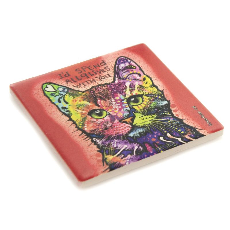 Animal 4.0" Cat Nine Lives Coaster With Easel Sjt Enterprises  -  Coasters